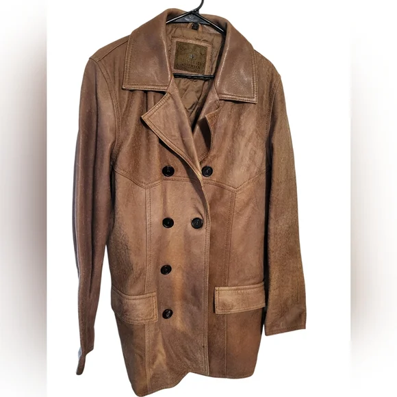 Vintage Lucky Brand Dungarees Leather Western Coat Cowboy Rancher Mens, S - Picture 2 of 12